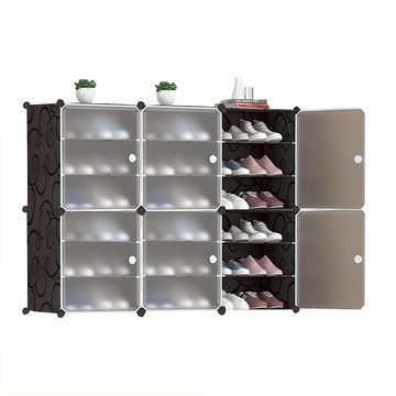 德利生活 側開組合鞋櫃 大容量多層收納  白色  6層