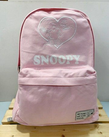 【震撼精品百貨】史奴比 Peanuts Snoopy  SNOOPY帆布後背包-粉#42600 震撼日式精品百貨