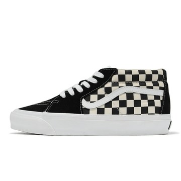 Vans 休閒鞋 Sk8-Mid Reissue 83 男鞋 米白 黑 棋盤格 麂皮 板鞋 VN000CQQ2BO