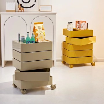 創意旋轉可移動儲物柜現代簡約床頭柜網紅ins客廳化妝品收納斗柜