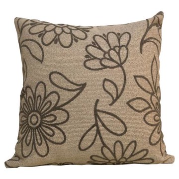 太陽花語-客廳沙發絨布抱枕(卡其灰)50cm*50cm/腰枕/午安枕/枕套含枕芯2入/台灣製MIT【宜欣居傢飾】