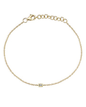 Moon & Meadow 14K Yellow Gold Diamond Baguette Chain Bracelet - Exclusive