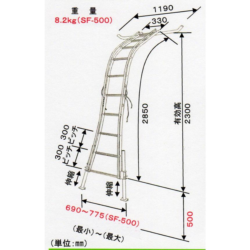 ミツル ビニールハウス専用梯子 セレクトフィット SF-500