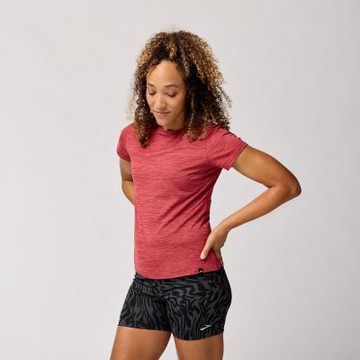 BROOKS 女 Luxe 短袖上衣_地球紅花灰 (221659611)