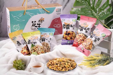 虎霸王花生6入禮盒(香蔥,麻辣,香蔥蒜片,麻辣小魚乾,奶油香蔥薯叔,麻辣薯叔)【直送日本】