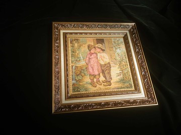 【老時光 OLD-TIME】早期歐洲布面景緻掛飾掛畫(非印刷品)