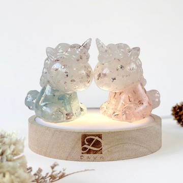 【彤恩時尚】夢幻水晶獨角獸 燈座組 | 白水晶 粉水晶 海藍寶 | 禮盒 情人節禮物 父親節禮物
