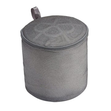 小閨祕 竹炭抗菌內衣洗護袋柱型 細緻流水網 拉鍊防護套 高強度車縫  灰色  1個