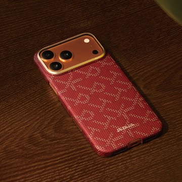 iPhone17 Pro/ProMax  芳綸纖維磁吸殼 PTK 滿版紀念款 17 Pro 滿版紅