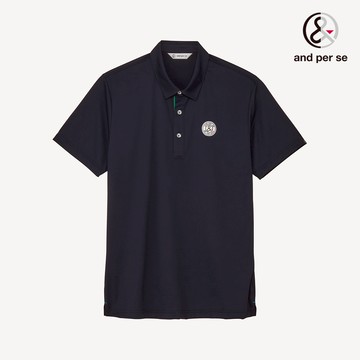 【and per se】男款吸汗速乾UV防護深藍色POLO衫 DGW29625