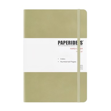 PAPERIDEAS A5 硬皮 方格筆記本 188頁 100g紙  山梔茶  1本