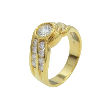 【二手名牌BRAND OFF】JEWELRY 無品牌珠寶 12K黃金 0.36ct 鑽石戒指