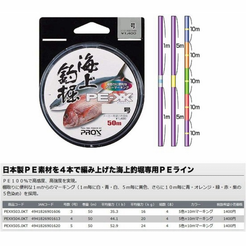 プロックス Prox Peライン Pe Xx 海上釣堀 50m 4号 44 1lb kg 5色分け Pexx504 0kt 通販 Lineポイント最大get Lineショッピング