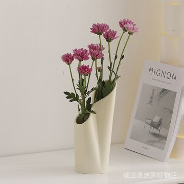 陶瓷花瓶 鮮花瓶 客廳花瓶 花瓶 擺件 插花瓶 中歐式簡約陶瓷花瓶電視櫃桌麵擺件傢居飾品客廳插花幹花鮮花水養