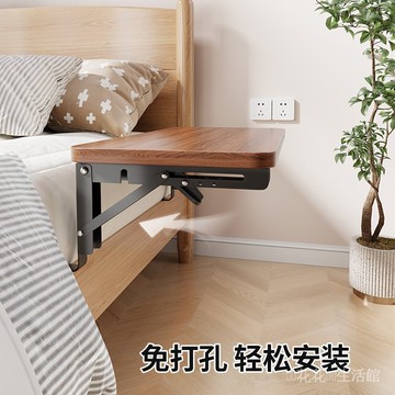 臺灣8H出🌈床頭櫃床邊可折疊置物架臥室床邊收納架小戶型家用邊櫃床側儲物架