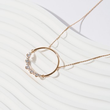 SOIRÉE BY N.Y. 蒔華芮︱都會線條圓圈鑲鑽項鍊 (共3色)