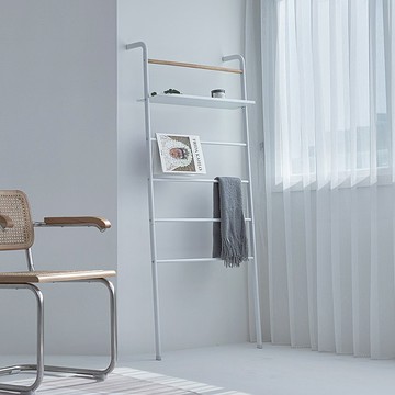 【Sim'n Coz】靠壁式層板掛衣架 (白)