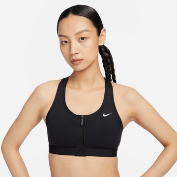 NIKE AS W NK DF SWOOSH PDED FZ BRA 女款 運動內衣 中度支撐 慢跑 瑜珈 訓練 黑-FN2732010