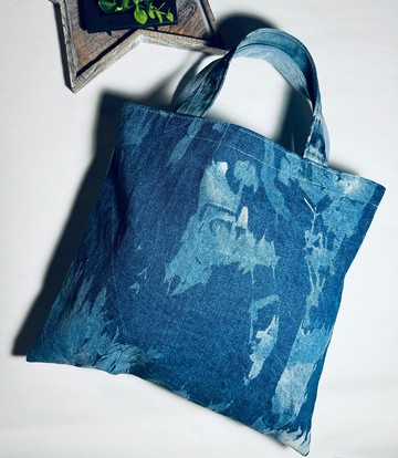 漂白牛仔布手提包