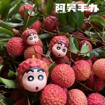 ★新款💗動漫GK荔枝蠟筆小新cos水果係列潮玩改娃手辦可愛3d桌麵擺件