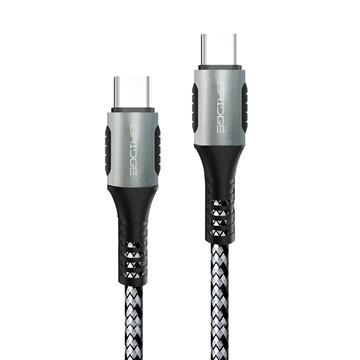 iBRIDGE Type-C-Type-C充電傳輸線 PD 100W 5A  銀灰色  50cm  1條