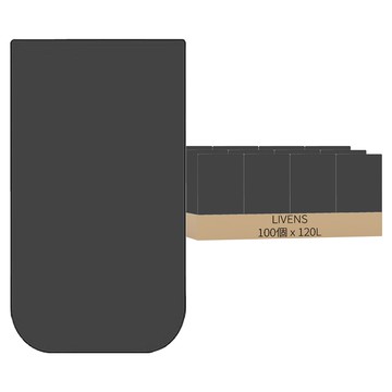 LIVENS 超大型營業用黑色垃圾分類塑膠袋  100個  120L