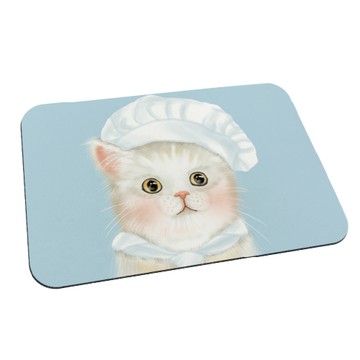 台灣製造 插畫萌貓系列 軟式珪藻土地墊 吸水地墊-廚師貓60*40*0.5cm_廠商直送