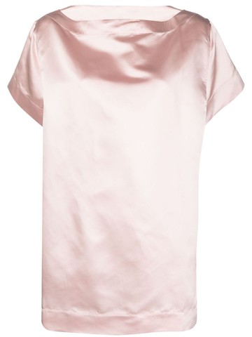 SA SU PHI - short-sleeve silk T-shirt dress - women - Silk - 42 - Pink