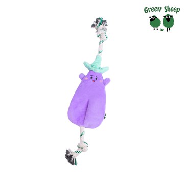 Green Sheep 啵啵茄子寵物絨毛發聲玩具L