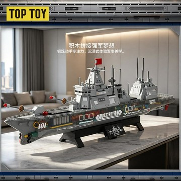 拒絕無聊⚠️免運 TOPTOY大國重器055型驅逐艦拼裝玩具模型 創意擺件 益智玩具生日禮物