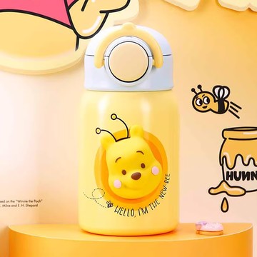 天藍小舖-小熊維尼軟萌大臉保溫杯450ML-單1款-$490【A11115786】