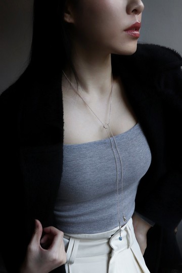 class a 2way螢石Y字 純銀項鍊 fluorite necklace