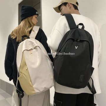 高中生書包男ins尼龍雙肩包高級感小眾原創韓版大學背包女大容量