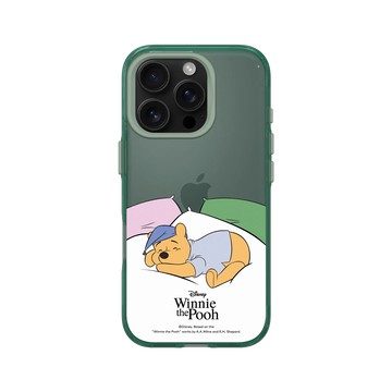 iPhone 16 Pro Clear 憂墨綠 - 迪士尼-小熊維尼 Disney Winnie The Pooh - 枕頭上的維尼