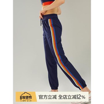 小溪家復古運動春秋跑步休閑長褲寬松速干透氣輕薄梭織9分衛褲女