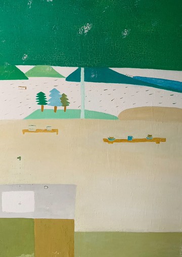 油畫作品--窗外的風景