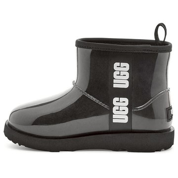 UGG Classic Clear Mini II Large LOGO Fleece Lined Big Boys Black