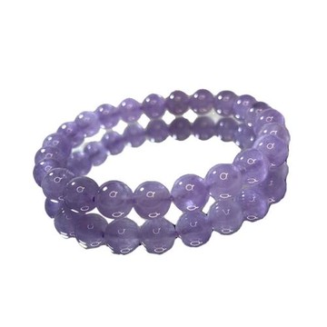 天然冰種薰衣草紫水晶手鏈少女款紫水晶手鏈淺紫色串珠女手串