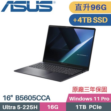 ASUS ExpertBook B5605CCA-0161A225H (CU5-225H/32G+64G/1TB+4TB SSD/W11PRO/16)特仕