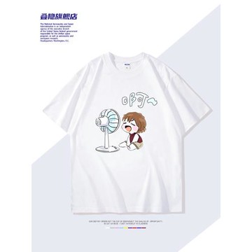 名偵探柯南動漫周邊灰原哀純棉短袖T恤小蘭工藤新一男女夏季衣服