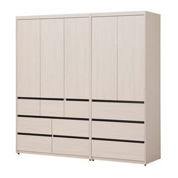 文創集 亞卡6.7尺五門十抽衣櫃組合-200.5x59.3x201.8cm免組