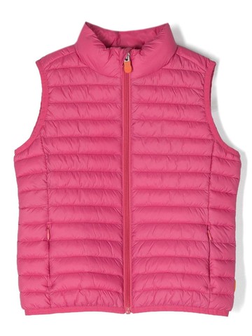 Save The Duck Kids - high-neck padded waistcoat - kids - Nylon/Polyester/Nylon - 2 yrs - Pink