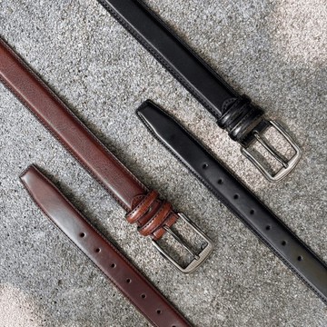 chapeaunoir 商務休閒 經典黑 棕 真皮皮帶 34-49