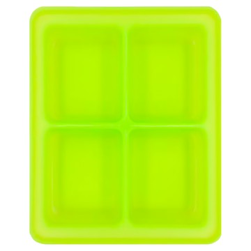 BABY JOY 鉑金矽膠副食品製冰盒 4格  韓國製造  無凹槽上蓋  綠色  90ml  1個