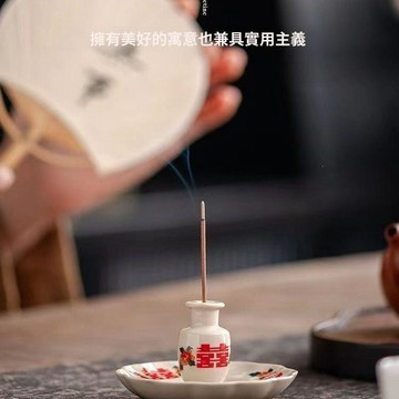臺灣熱賣🔥🔥吉時禮盒 線香插 喜事 香具 套裝 臥香爐 龍涎香 檀香 沉香 家用 薰香爐 送禮