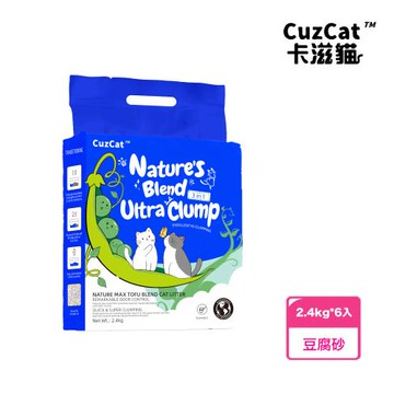 【CuzCat卡滋貓】天然豆腐混合貓砂 (三合一極速凝結配方) - 2.4kg*6入(一箱)