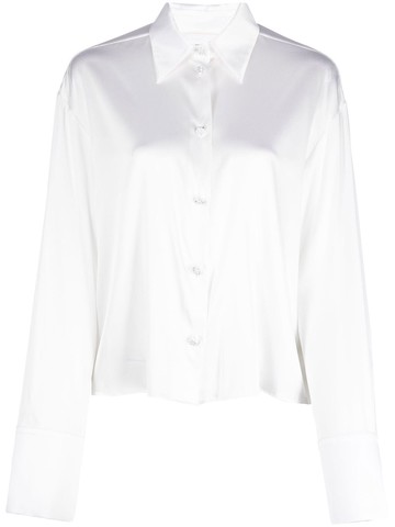 Genny - cropped button-up shirt - women - Spandex/Elastane/Silk - 40 - White