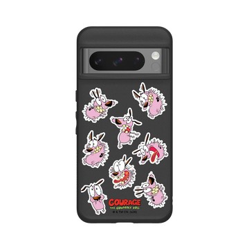 Pixel 8 Pro SolidSuit 黑 - Courage the Cowardly Dog膽小狗英雄 - 驚嚇表情包