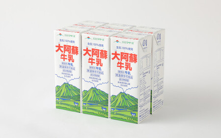  生乳 100％ 大阿蘇牛乳 ロングライフ 牛乳 1000ml×6本入り 合計6L