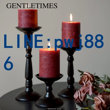 【便宜有好貨】美式復古黑色鐵藝燭臺餐桌浪漫擺件道具簡約高級家用輕奢蠟燭臺座